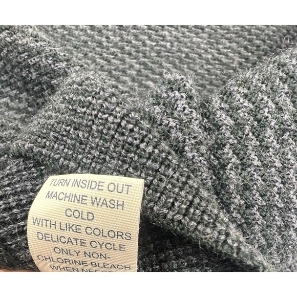 Joseph Abboud Mens L Gray Merino Wool Blend Quarter Zip Sweater Textured Knit - Picture 6 of 8